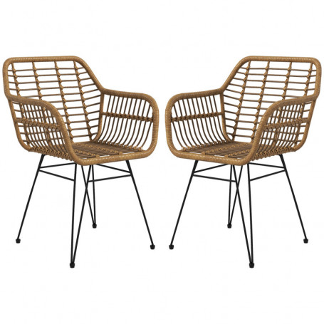 Matstol Solace Rotting 2-pack Brun Svart