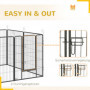 Stor Hundgård Modular Design 16 Panel x 3,2 x 3,2 x 1 m 2 Dörrar Stål Grå