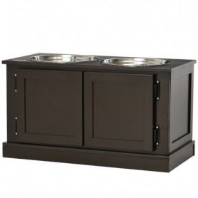 Hundskål Station med Förvaringsutrymme 60 x 30 x 34 cm Trä Brun