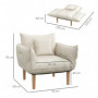 Relax Fåtölj Flexy Avtagbara Ben 75 x 68 x 78 cm Läder Beige