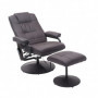 Massagefåtölj med Fotpall Brun Läder 77 x 84 x 95 cm