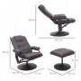 Massagefåtölj med Fotpall Brun Läder 77 x 84 x 95 cm