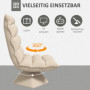 Avkoppling Fåtölj Justerbart Ryggstöd, Roterande 360° Linne Beige