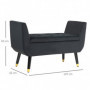 Sängbänk Lyx med Förvaring Sammet Svart 107 x 42 x 65 cm