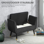 Sängbänk Lyx med Förvaring Sammet Svart 107 x 42 x 65 cm