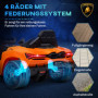 Elbil för Barn Lamborghini, 3-5 år, mjuk körning, med Fjärrkontroll Orange