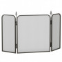 Gnistskydd för Eldstäder Vikbar Svart 96 x 1,3 x 56 cm