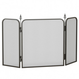Gnistskydd för Eldstäder Vikbar Svart 96 x 1,3 x 56 cm