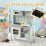 Leksakskök för Barn, justerbar i höjdled med tillbehör 70,1 x 28 x 90,2/96,1 cm vit