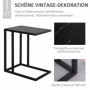 C Form Sidobord Marmoreffekt 45 x 30 x 51,5 cm