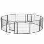 XXXL Hundhage Metall Svart Flexibel Design - 12 Panel à 80 x 80 cm
