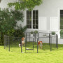 XXXL Hundhage Metall Svart Flexibel Design - 12 Panel à 80 x 80 cm