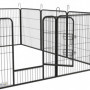 XXXL Hundhage Metall Svart Flexibel Design - 12 Panel à 80 x 80 cm