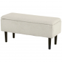 Sittbänk med Förvaring Beige / Svart 95 x 38 x 45 cm