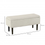 Sittbänk med Förvaring Beige / Svart 95 x 38 x 45 cm