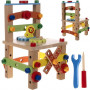 Trä Verkstadsstol Verktyg för barn - XXL DIY Kit - Trästol för självmontaring  29 x 17 x 17 cm