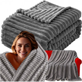 Filt Värmande Mikrofiber för kalla dagar 160 x 200 cm Grå