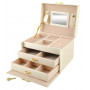 Elegant smyckesbox med nyckellås och 20 fack – Beige