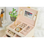 Elegant smyckesbox med nyckellås och 20 fack – Beige
