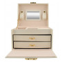 Elegant smyckesbox med nyckellås och 20 fack – Beige