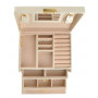 Elegant smyckesbox med nyckellås och 20 fack – Beige