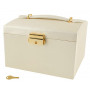 Elegant smyckesbox med nyckellås och 20 fack – Beige