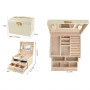 Elegant smyckesbox med nyckellås och 20 fack – Beige