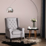 Relax Fåtölj Knappstoppad Retro Grå 74 x 86 x 102 cm