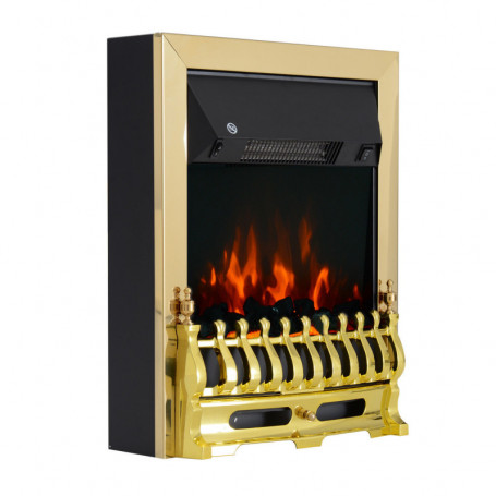 Elektrisk Kamin Flameffekt 1000/2000W 48,2 x 18,5 x 59,2 cm Guld