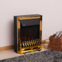 Elektrisk Kamin Flameffekt 1000/2000W 48,2 x 18,5 x 59,2 cm Guld