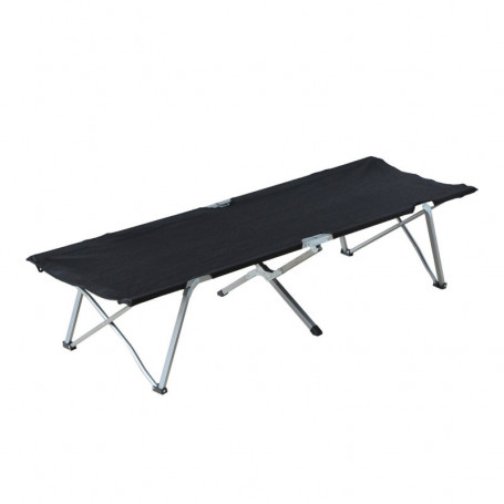 Campingsäng Hopfällbar med Väska 193 x 64 x 40 cm Svart