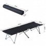 Campingsäng Hopfällbar Med Väska Oxfordtyg Svart Metallram 193×64×4...