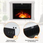 Mini Elektrisk Kamin med Justerbar Värme – 600W/1200W Vit
