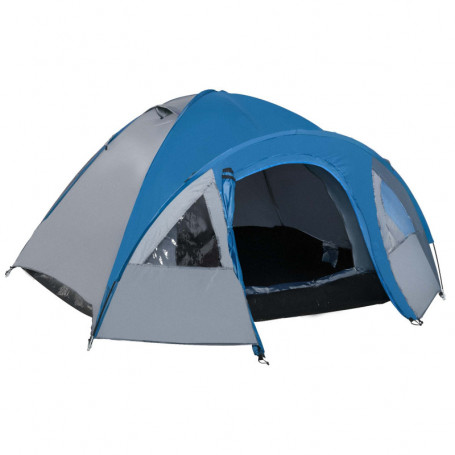 Campingtält för 4 Personer 3,00 x 2,50 x 1,30 m blå - grå
