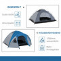 Campingtält för 4 Personer 3,00 x 2,50 x 1,30 m blå - grå