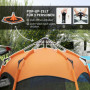 Pop-Up Tält Dubbelväggstält 4-6 Personer 275 x 275 x 170 cm Orange Blå