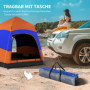 Pop-Up Tält Dubbelväggstält 4-6 Personer 275 x 275 x 170 cm Orange Blå
