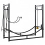 Vedställ med 4 Krokar 84 x 33 x 76 cm Svart