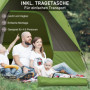 Camping Biltält för 4-5 Personer 300 x 300 x 230 cm Grönt