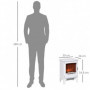 Eelektrisk Kamin med Flamma Effekt 900/1800W 39 x 26 x 54,8 cm Vit