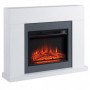 Eelektrisk Kamin med Vit Träram, Flamma Effekt 1800/2000W 113 x 26,6 x 87,5 cm Vit