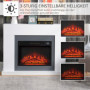 Eelektrisk Kamin med Vit Träram, Flamma Effekt 1800/2000W 113 x 26,6 x 87,5 cm Vit