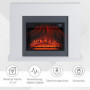 Eelektrisk Kamin med Vit Träram, Flamma Effekt 1800/2000W 113 x 26,6 x 87,5 cm Vit