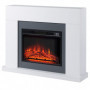 Eelektrisk Kamin med Vit Träram, Flamma Effekt 1800/2000W 113 x 26,6 x 87,5 cm Vit