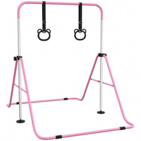 Gymnastikstänger för Barn med Ringer 148 x 105 x 88-128 cm, rosa