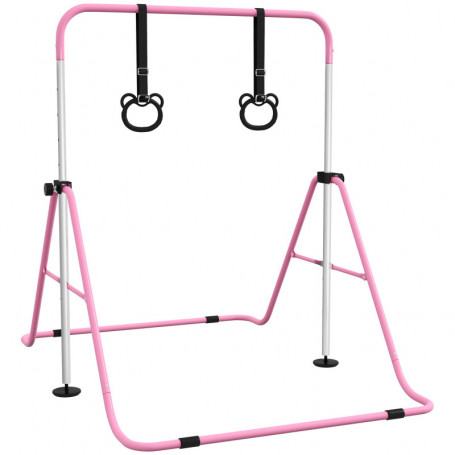 Gymnastikstänger för Barn med Ringer 148 x 105 x 88-128 cm, rosa