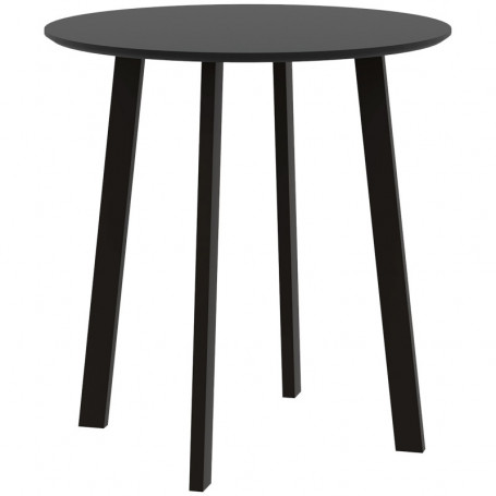 Liten Matbord för 2 Personer Rund Ø72 x 75 H cm Svart Trä