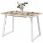 Matbord 4-6 Personer Utdragbar Industriell Design 120-160 x 80 x 76 cm Ek Vit