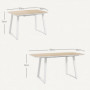 Matbord 4-6 Personer Utdragbar Industriell Design 120-160 x 80 x 76 cm Ek Vit