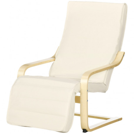 Relax Fåtölj med Justerbar Fotstöd upp till 120 kg 66,5 x 94 x 100 cm, Krämvit